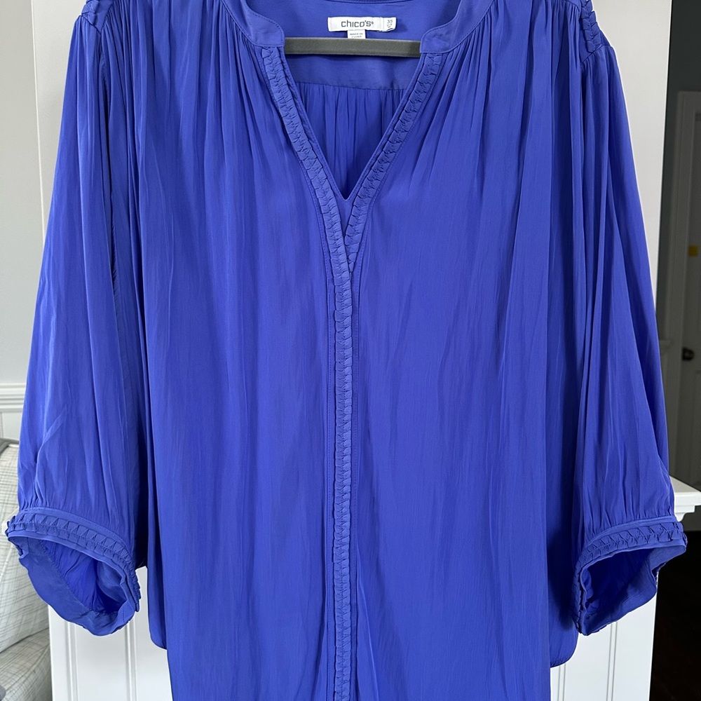 Chico's Vibrant Blueish-Purple Women's Blouse.